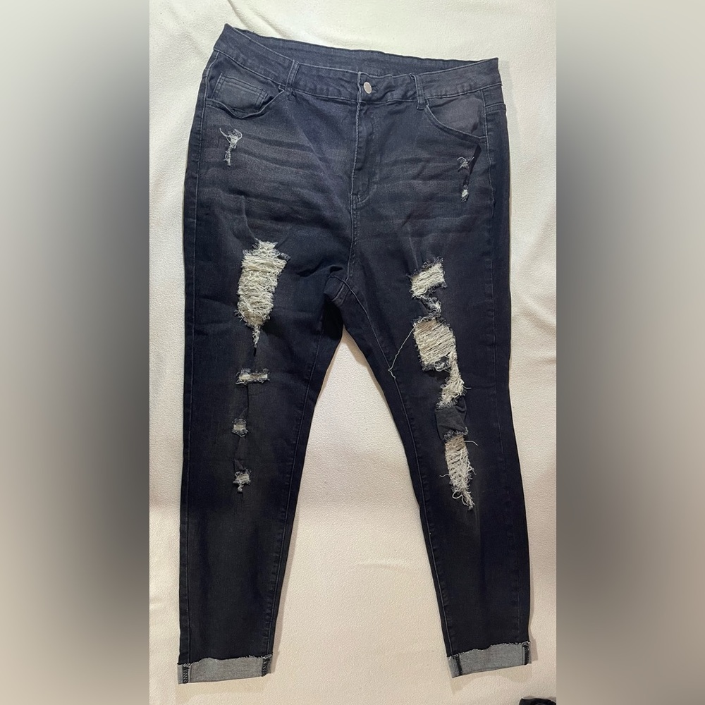 Distressed Black Jeans for Women